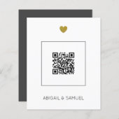 Papier Faire-part de mariage de code QR gris foncé du bud (Devant / Derrière)