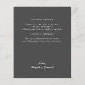 Papier Faire-part de mariage de code QR gris foncé du bud (Dos)