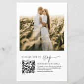 Papier Faire-part de mariage de code QR noir et blanc Bud (Dos)