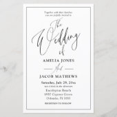 Papier Faire-part de mariage de code QR noir et blanc Bud (Devant)