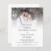 Papier Faire-part de mariage de code QR photo personnalis (Devant / Derrière)