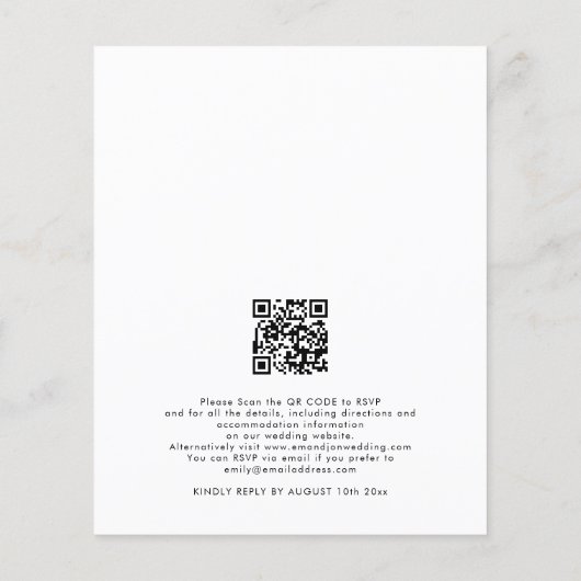 Papier Faire-part de mariage de code QR photo personnalis (Dos)