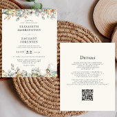 Papier Faire-part de mariage de code QR rustique