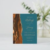 Papier Faire-part de mariage de code QR Turquoise de roui (Debout devant)