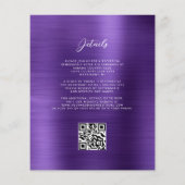 Papier Faire-part de mariage de code QR violet de Glam Bu (Dos)