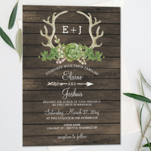 Papier Faire-part de mariage de colles à succulents en bo