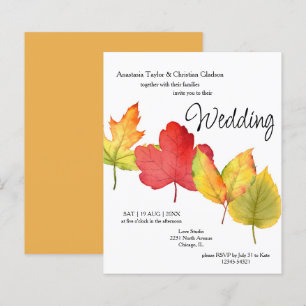 Papier Faire-part de mariage de congés d'automne du budge