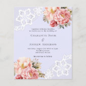 Papier Faire-part de mariage de dentelle rose (Devant)