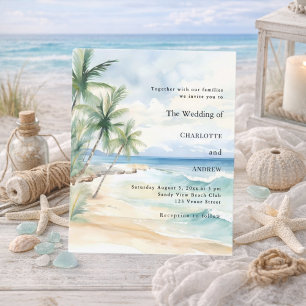 Papier Faire-part de mariage de destination tropicale de 