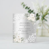 Papier Faire-part de mariage de diamants floraux blancs e (Debout devant)