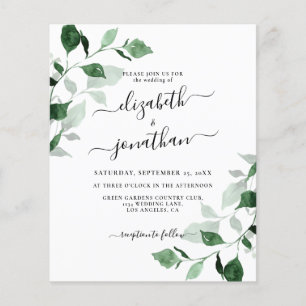 Papier Faire-part de mariage de feuillage écologique budg
