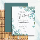 Papier Faire-part de mariage de feuillage vert de la tran