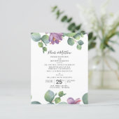 Papier Faire-part de mariage de feuillage vert pourpre Eu (Debout devant)