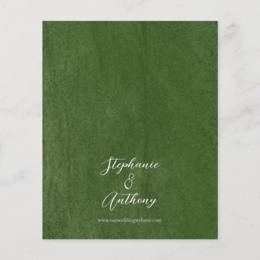 Papier Faire-part de mariage de Fleur sauvage vert budget (Dos)