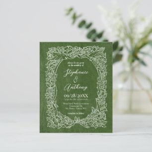 Papier Faire-part de mariage de Fleur sauvage vert budget