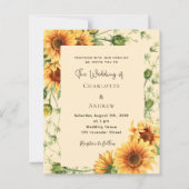 Papier Faire-part de mariage de fleurs de tournesol (Devant)