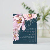 Papier Faire-part de mariage de floraison rose budget (Debout devant)
