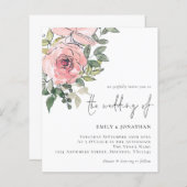 Papier Faire-part de mariage de flûtes d'aquarelle budgét (Devant / Derrière)