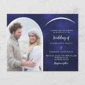 Papier Faire-part de mariage de l'arc photo bleu marine (Devant)