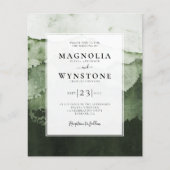 Papier Faire-part de mariage de monts d'aquarelle budgéta (Devant)