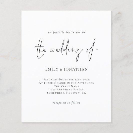 Papier Faire-part de mariage de Noël du script de remplis (Dos)