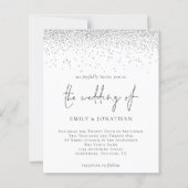 Papier Faire-part de mariage de Parties scintillant argen (Devant)