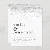 Papier Faire-part de mariage de Parties scintillant d'arg (Devant / Derrière)