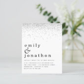 Papier Faire-part de mariage de Parties scintillant d'arg (Debout devant)