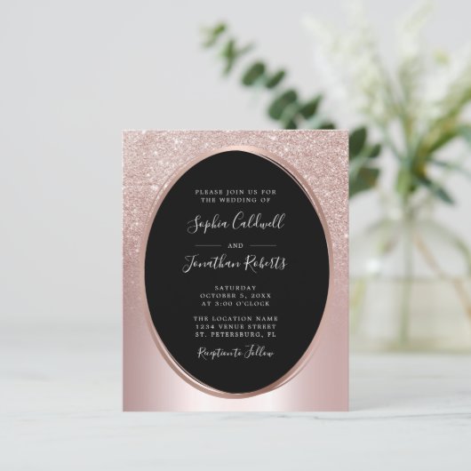 Papier Faire-part de mariage de Parties scintillant de bu (Debout devant)