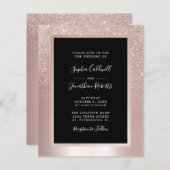 Papier Faire-part de mariage de Parties scintillant de bu (Devant / Derrière)