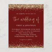 Papier Faire-part de mariage de Parties scintillant d'or  (Devant)