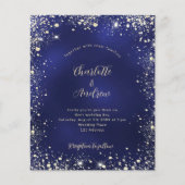 Papier Faire-part de mariage de parties scintillant en or (Devant)