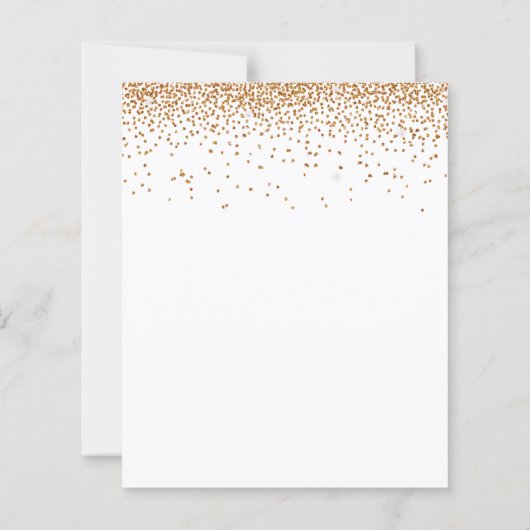 Papier Faire-part de mariage de Parties scintillant Gold (Dos)