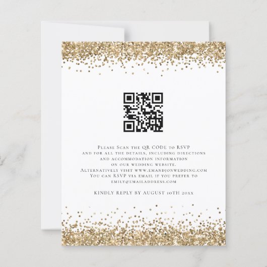 Papier Faire-part de mariage de Parties scintillant Gold  (Dos)