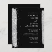 Papier Faire-part de mariage de Parties scintillant noir  (Devant / Derrière)