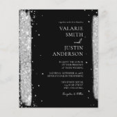 Papier Faire-part de mariage de Parties scintillant noir  (Devant)