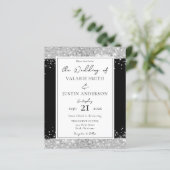 Papier Faire-part de mariage de Parties scintillant noir  (Debout devant)