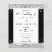 Papier Faire-part de mariage de Parties scintillant noir  (Devant)