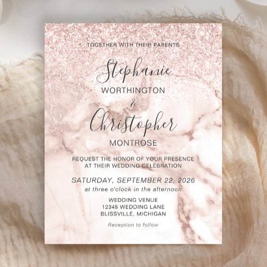 Papier Faire-part de mariage de Parties scintillant or Ro