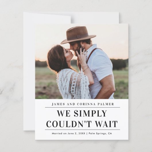 Papier Faire-part de Mariage de photos budgétaires (Devant)