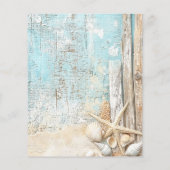 Papier Faire-part de mariage de plage bleu sable (Dos)