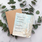 Papier Faire-part de mariage de plage bleu sable