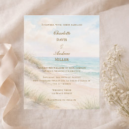 Papier Faire-part de mariage de plage côtière