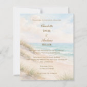 Papier Faire-part de mariage de plage côtière (Devant)
