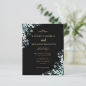 Papier Faire-part de mariage de remplissage noir et or bu (Debout devant)