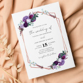 Papier Faire-part de mariage de script de code QR floral