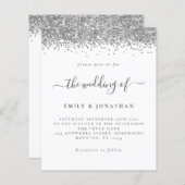 Papier Faire-part de mariage de script de Parties scintil (Devant / Derrière)