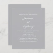 Papier Faire-part de mariage de script d'égout moderne bu (Devant / Derrière)