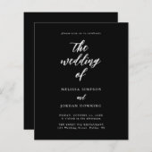 Papier Faire-part de mariage de script élégant noir budge (Devant / Derrière)