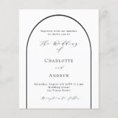 Papier Faire-part de mariage de script moderne en arche n (Devant)